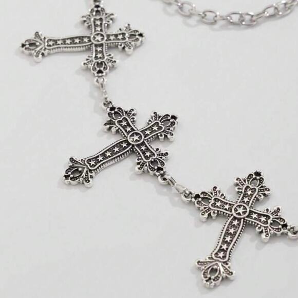Silver cross chain belt - Picture 4 of 6